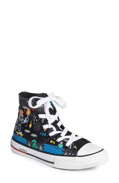 Converse Kids' Chuck Taylor(r) All Star(r) Video Games High Top Sneaker In Black/ Bright Poppy