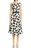 AKRIS PUNTO BELTED POLKA DOT FIL COUPE MIDI DRESS,460813096625019