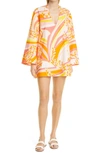 EMILIO PUCCI LILY PRINT COTTON POPLIN COVER-UP TUNIC,1HWG01-1H888