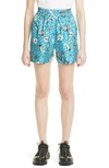 BURBERRY TAWNEY PRINT SILK SHORTS,8040074