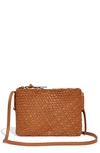 Madewell The Knotted Crossbody Bag In Woven Leather In Desert Camel