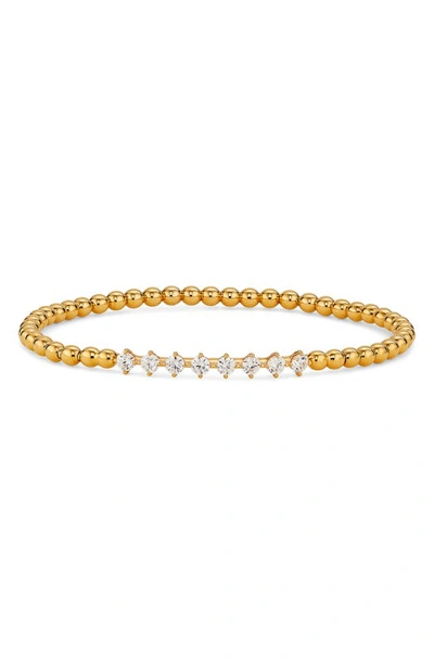 Nadri Cubic Zirconia Beaded Stretch Bracelet In Gold