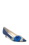 SOMETHING BLEU BO FLORAL POINTED TOE KITTEN HEEL PUMP,BOXXX0001-NAV