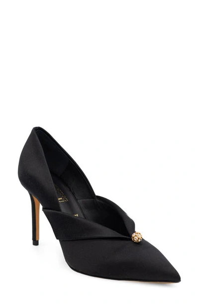 Something Bleu Selah D'orsay Pump In Black/ Black Satin