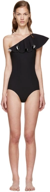 Lisa Marie Fernandez Black Arden Flounce Swimsuit