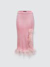ANDREEVA ANDREEVA PINK KNIT SKIRT-DRESS WITH FEATHER DETAILS