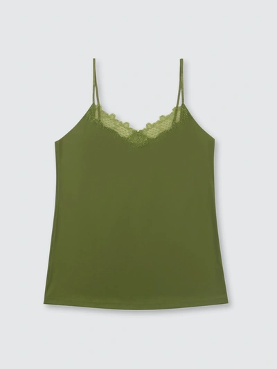 Uwila Warrior Happy Seams Lace-trim Camisole In Terrarium Moss
