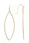 MELROSE AND MARKET HAMMERED MARQUISE DROP EARRINGS,439070062494