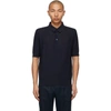 DOLCE & GABBANA NAVY SILK JACQUARD POLO