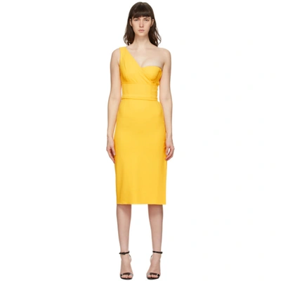 Dolce & Gabbana Yellow Cady One-shoulder Dress