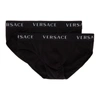 Versace 2-pack Cotton-stretch Low-rise Briefs In Black