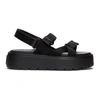 Valentino Black Uniqueform Flatform Sandals In 0no Nero/ne