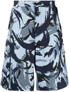 Kenzo Men's High-rise Camo Cargo Shorts In Bleu
