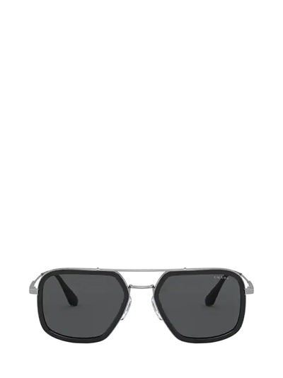 Prada Dark Grey Aviator Mens Sunglasses Pr 57xs M4y5s0 54 In Black,grey