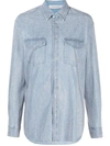 Golden Goose Blue Long-sleeve Denim Shirt In Light Blue