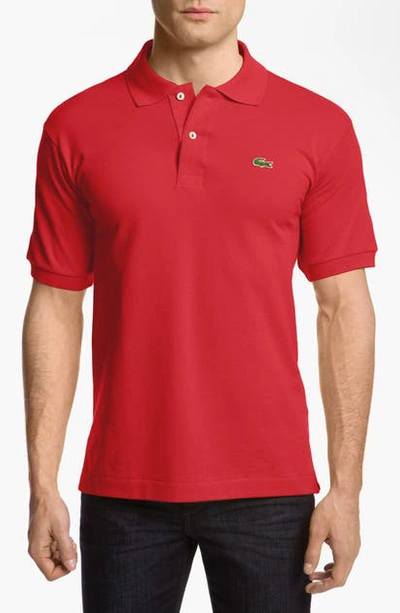 Lacoste Logo-patch Cotton Polo Shirt In Red