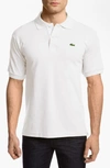 Lacoste L1212 Regular Fit Pique Polo In White