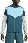 Nike Windrunner Men's Running Jacket In Obsidian,dark Teal Green,chlorine Blue