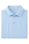 Peter Millar Hales Stripe Performance Polo In Cottage Blue/colada