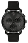 MOVADO BOLD CHRONOGRAPH LEATHER STRAP WATCH, 42MM,3600632