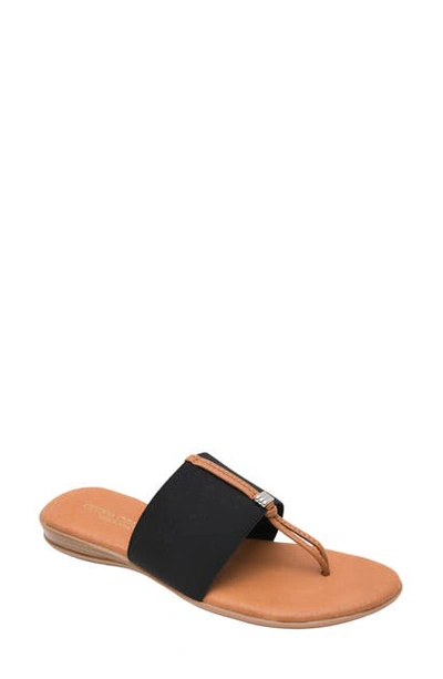 Andre Assous Nice Sandal In Black Fabric