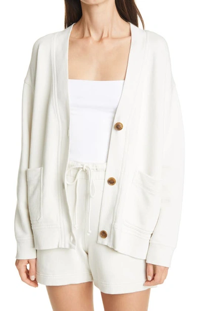 Vince Oversized Button-front Cardigan In Bone