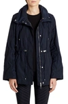 Moncler Ocre Semi-fit Parka W/ Tuck-away Hood In Navy