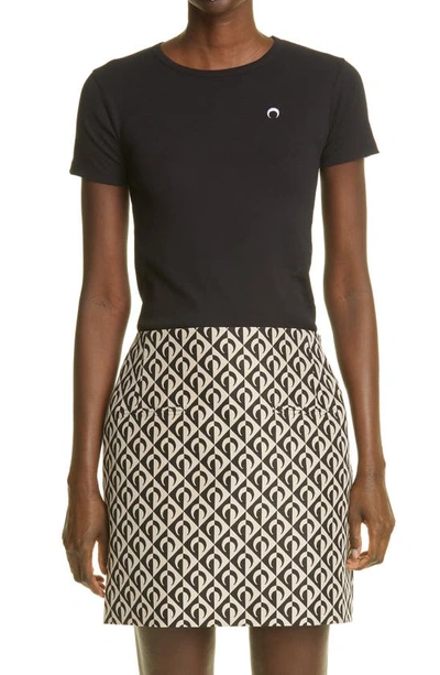 Marine Serre Black T-shirt In Black