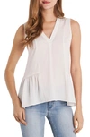 Vince Camuto Sleeveless Rumple Ruffle Blouse In New Ivory