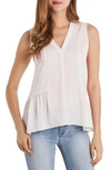 Vince Camuto Sleeveless Rumple Ruffle Blouse In Pink Iris