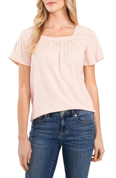 Cece Square Neck Top In Kitten Pink