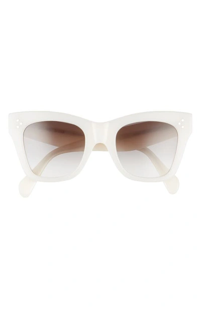 Celine 50mm Gradient Cat Eye Sunglasses In Milky White/brown