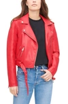 Levi's Faux Leather Fashion Belted Moto Jacket In Red