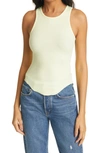 Rag & Bone The Essential Ribbed Tank In Spring Green