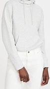 Vince Womens Light Heather Grey Essential Cotton-jersey Hoody Xs In Light Heather Grey