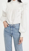 Cinq À Sept River Tafeta Highneck Top In Ivory