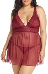 OH LA LA CHERI SOFT CUP BABYDOLL CHEMISE & G-STRING THONG,75-10789X