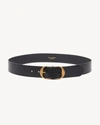 Nili Lotan Nili Belt In Black W/antique Brass Buckle