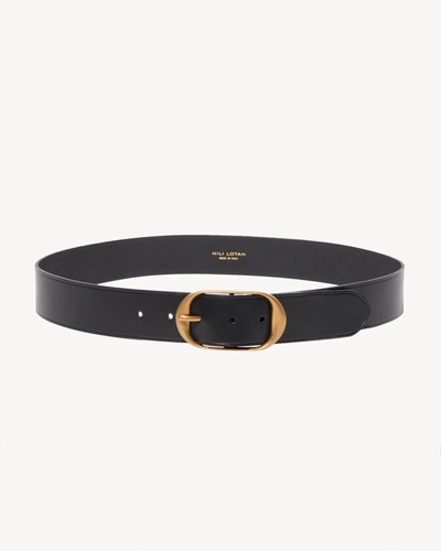 Nili Lotan Nili Belt In Black W/antique Brass Buckle