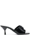 PRADA LOGO PLAQUE MID-HEEL MULES