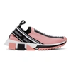 Dolce & Gabbana Sorrento Logo-print Mesh Sneakers In 8b405 Pink/white