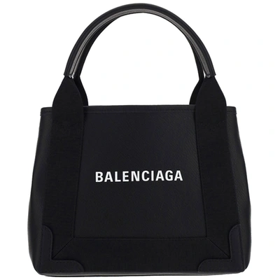 Balenciaga “xs Navy Cabas”帆布托特包 In Black