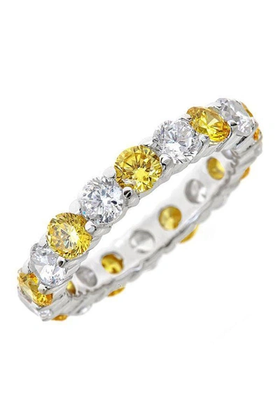 Sterling Forever Sterling Silver Canary Cz Celebration Band Ring