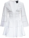 GIOVANNI BEDIN WHITE COTTON DRESS WITH PERFORATED INLAYS