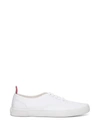 Thom Browne White Cotton Canvas Heritage Sneakers In White