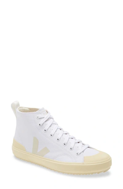 Veja Nova Canvas High-top Sneakers In White,beige