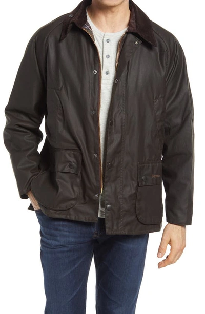 Barbour Bedale Water Resistant Waxed Cotton Jacket In Olive