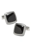 Cufflinks, Inc Onyx Cushion Cuff Links In Silver