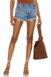 Free People X We The Free Loving Good Vibrations Shorts In Denim-medium