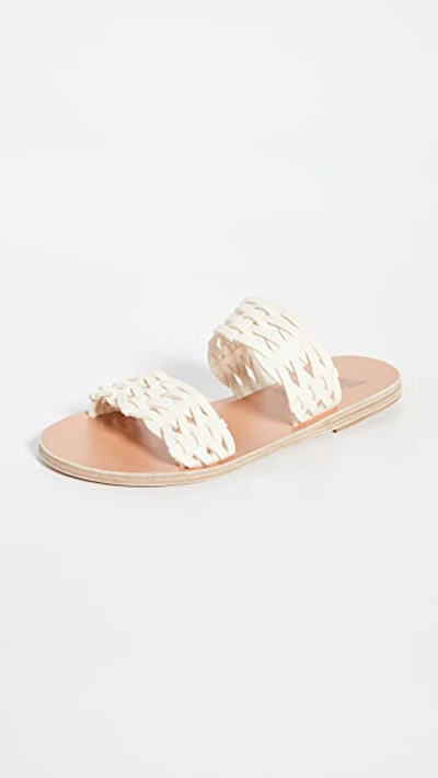 Ancient Greek Sandals Women's Melia Woven Leather Sandals In White